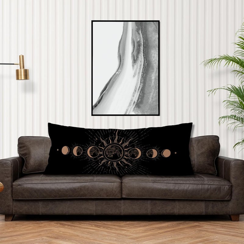 Exqcom Store Mystical Boho Moon Phases Body Pillow Covers 20x54, Witchy Celestial Sun and Moon Astrology Long Body Pillow Case Cover with Hidden Zipper for Women Men Adults Kids Girls Boys - Image 4